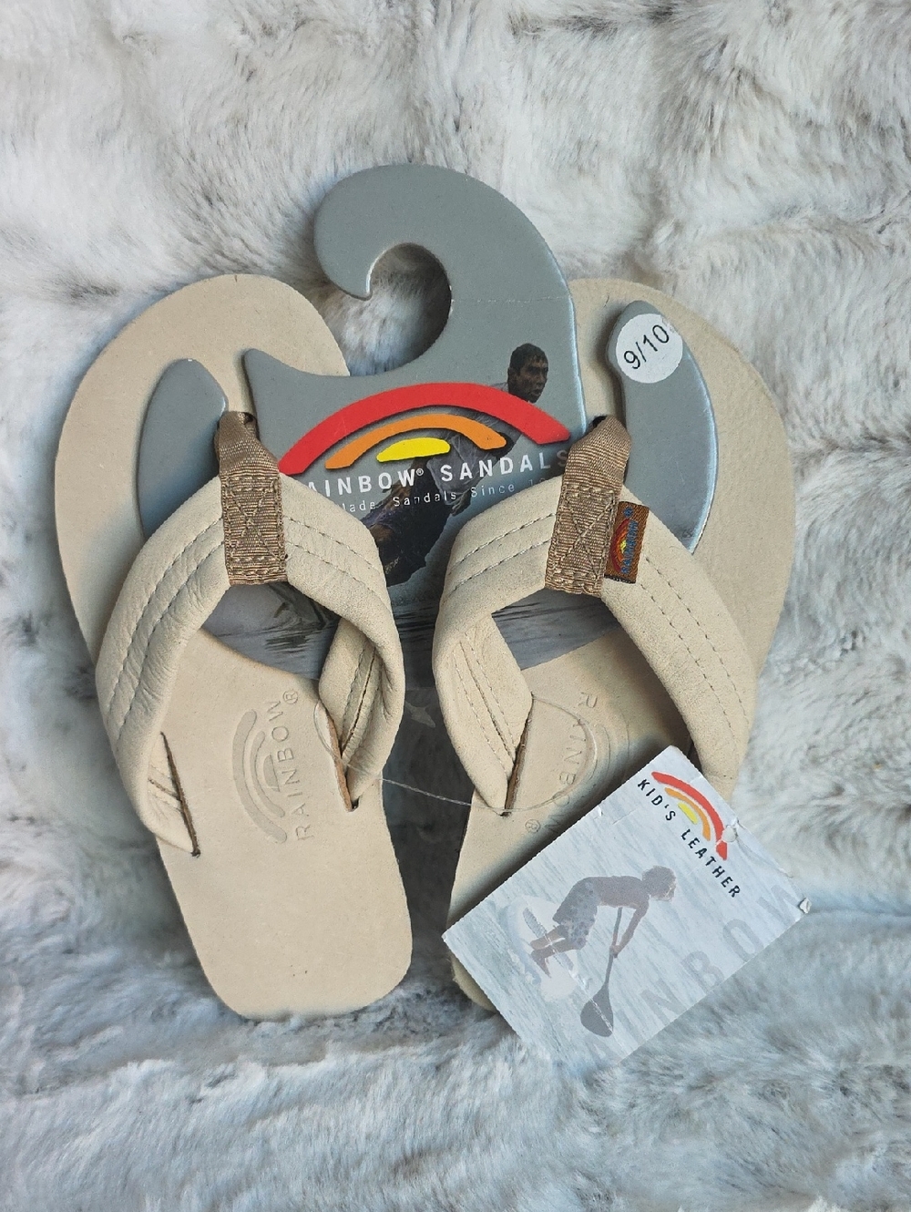 Rainbow Kids' Flip Flops in Brown and Cream